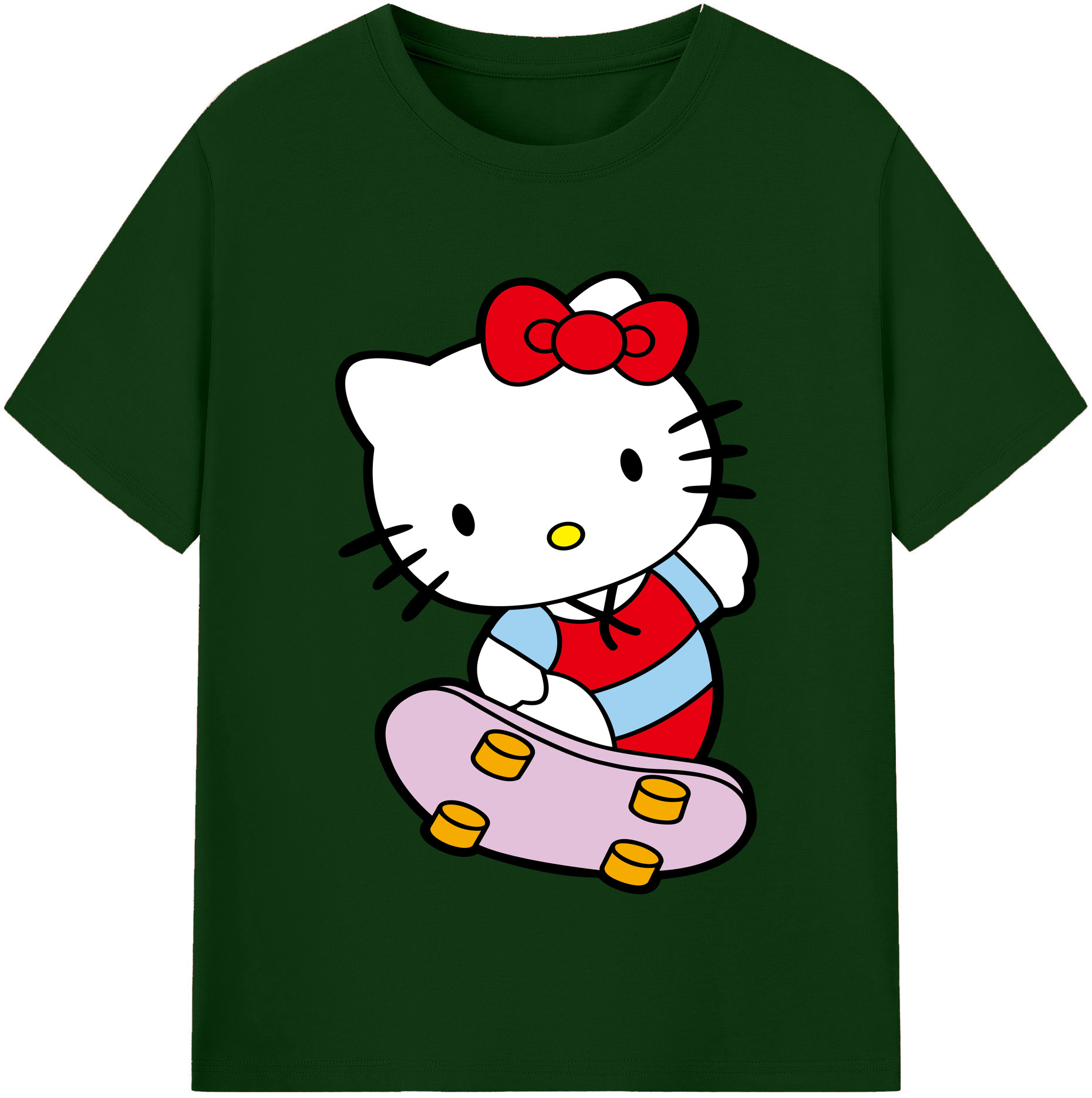 （画像用） Hello Kitty ハローキティ 綿100％半袖Tシャツ（フロントプリント）